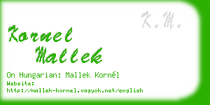kornel mallek business card